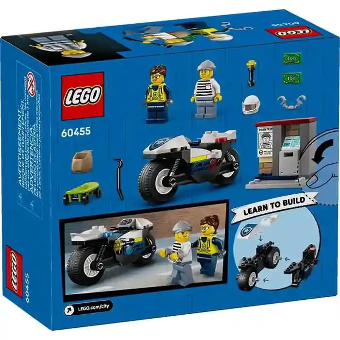 Constructor LEGO City Police Motorcycle Chase, art. 60455