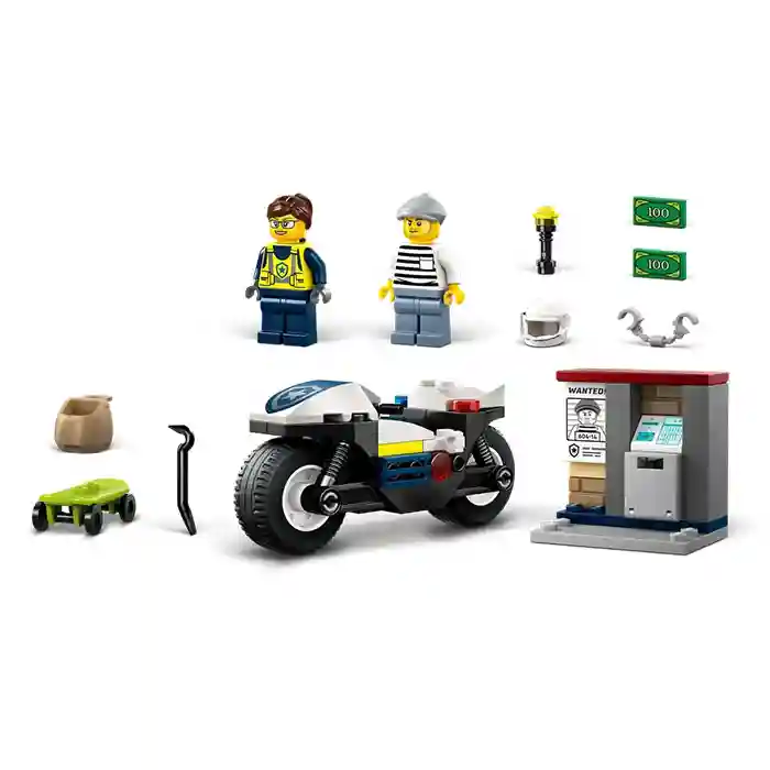 Constructor LEGO City Police Motorcycle Chase, art. 60455