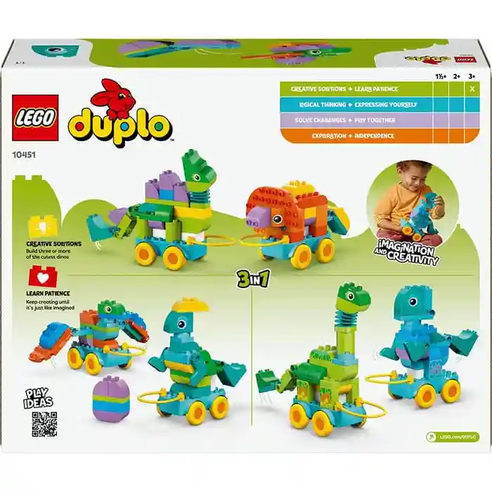 Constructor LEGO Duplo 3in1 Dinosaurs on Wheels, art. 10451