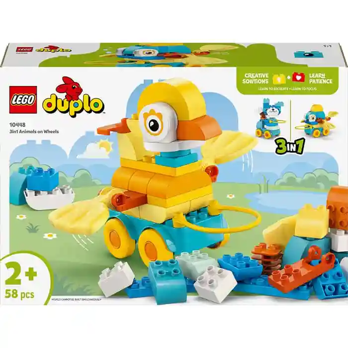 Constructor LEGO Duplo 3in1 Animals on Wheels, art. 10448