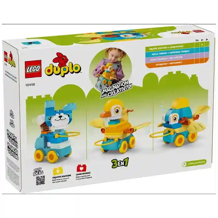 Constructor LEGO Duplo 3in1 Animals on Wheels, art. 10448