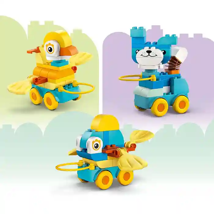 Constructor LEGO Duplo 3in1 Animals on Wheels, art. 10448