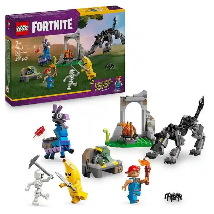 Constructor LEGO Fortnite Peely & Sparkplugs Camp, art. 77075