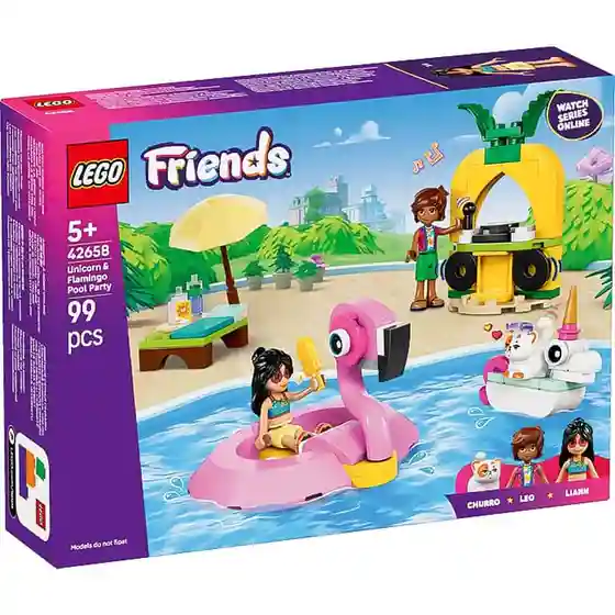 Constructor LEGO Friends Unicorn & Flamingo Pool Party, art. 42658