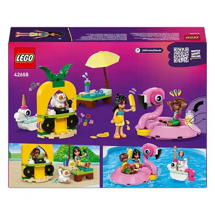 Constructor LEGO Friends Unicorn & Flamingo Pool Party, art. 42658