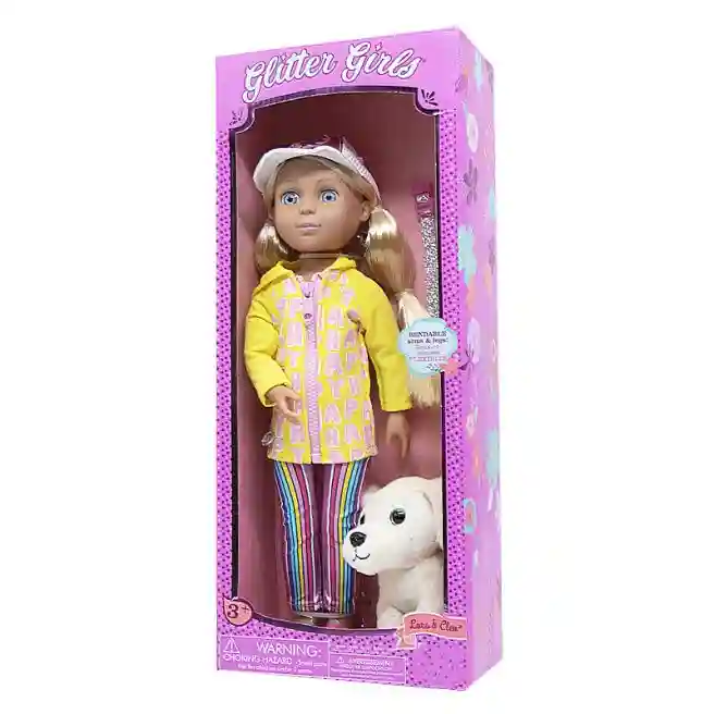 BTT Papusa Glitter Girls Lora 35cm cu catelusi Cleo, cod 57432