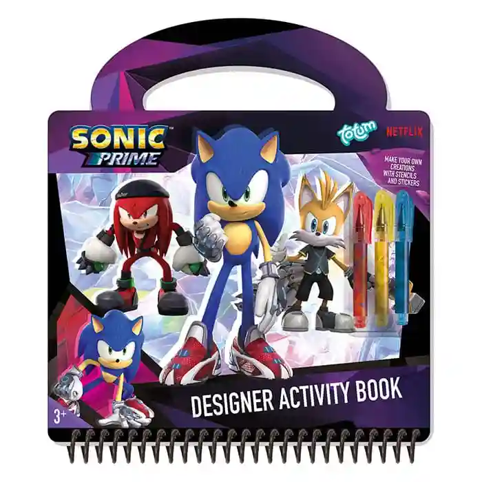 Sonic Set creativ, cu șabloane, autocolante, foi de joc, pixuri gel