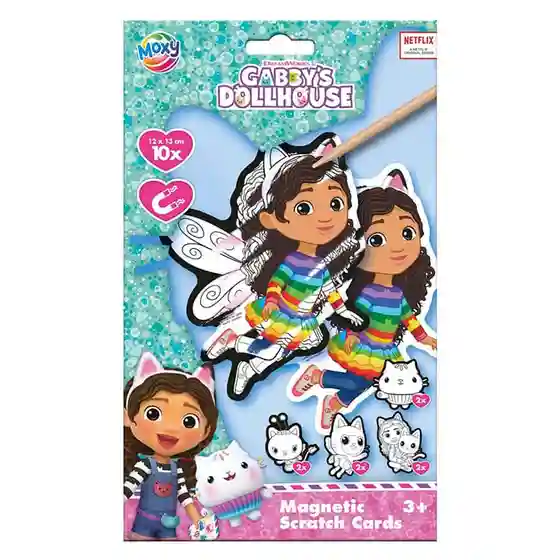Gabbys Dollhouse Magneti scratching 10 buc + stilou + 10 benzi magnetice