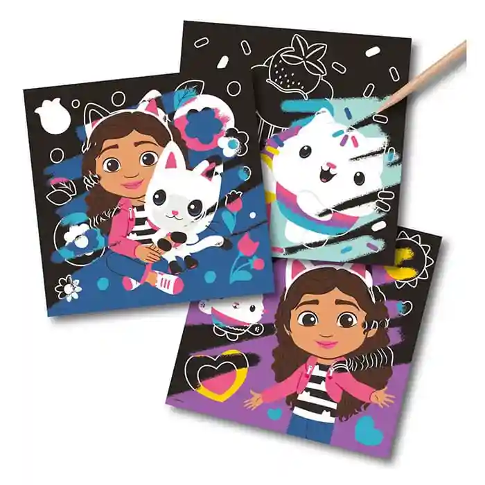 Gabbys Dollhouse 6 cărți scratching 19,5x19,5 cm + stilou