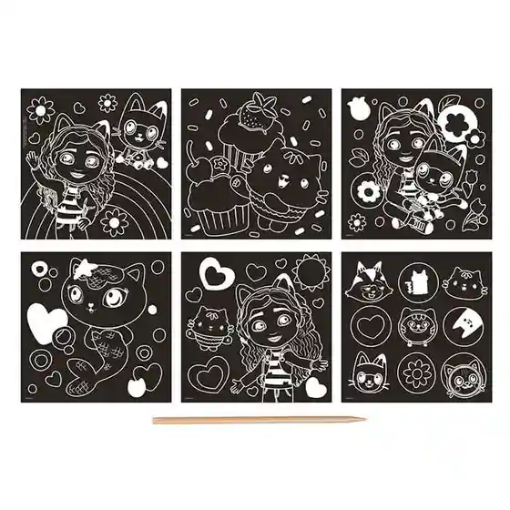 Gabbys Dollhouse 6 cărți scratching 19,5x19,5 cm + stilou