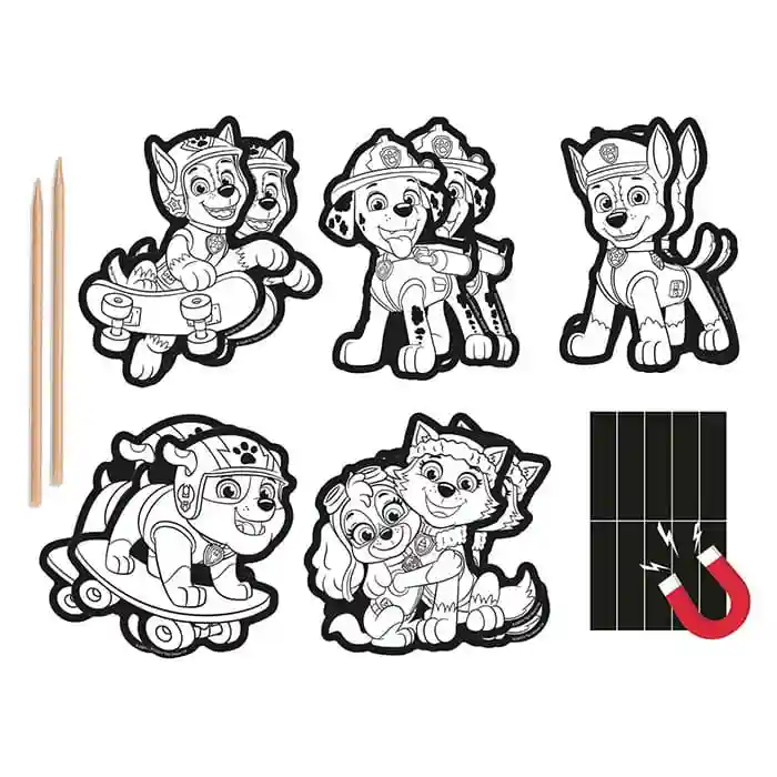 Paw Patrol Magneți scratching 10 buc + stilou