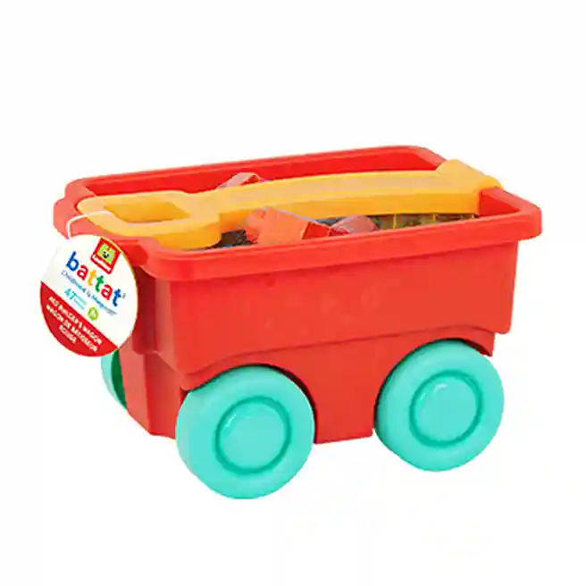 BTT Set Cărucior cu constructor, rosu, cod 60396