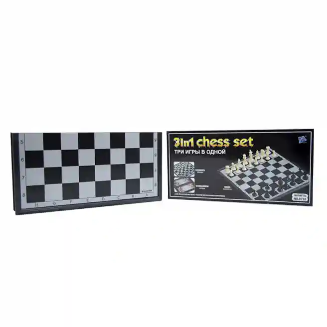 Набор игр 3в1 (шашки/шахматы/нарды) 30x15см, магнитные, код 167612