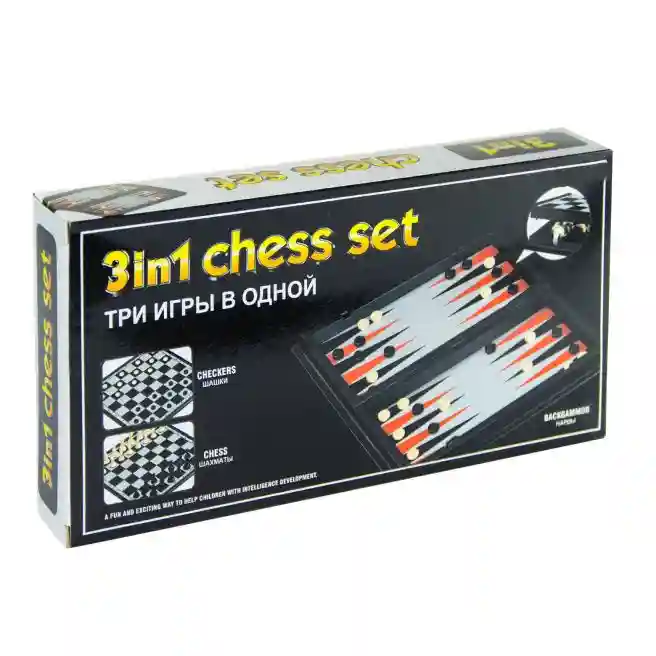 Joc de masa 3in1 (sah/dame/table), cod 114666