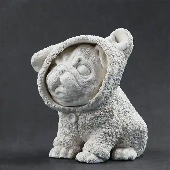 Set pentru pictura în ghips "Pug în costum", cu culori și pensulă, cutie de carton