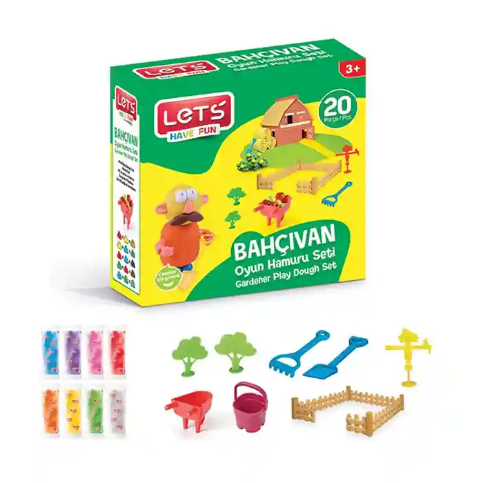 Set masă de modelat "Gardener Set, 12 forme, 8*20 gr., cod 61744