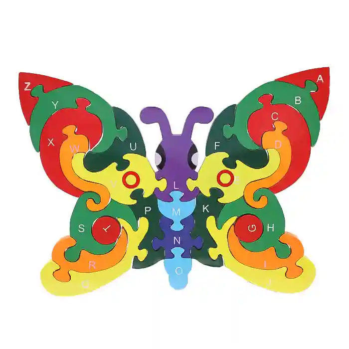 Puzzle din lemn "Fluture cu model", cod 61640