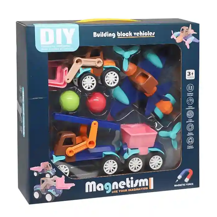 Set de construcții mașini magnetice, 4 buc, cod 852005