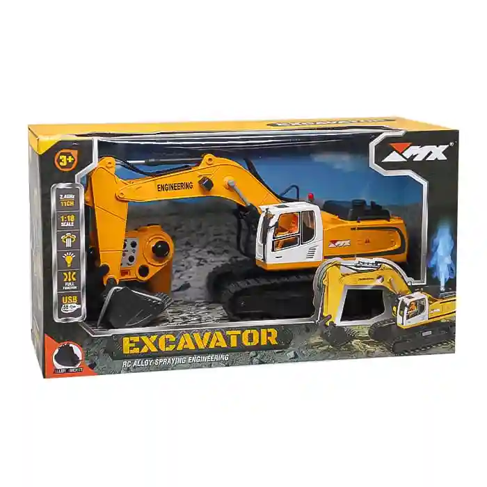 Excavator 1:18 "MX" cu generator de abur și telecomandă, cod 852037