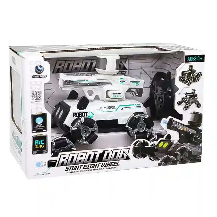 Vehicul de teren 1:14 cu 8 roți, alb, cod 851013
