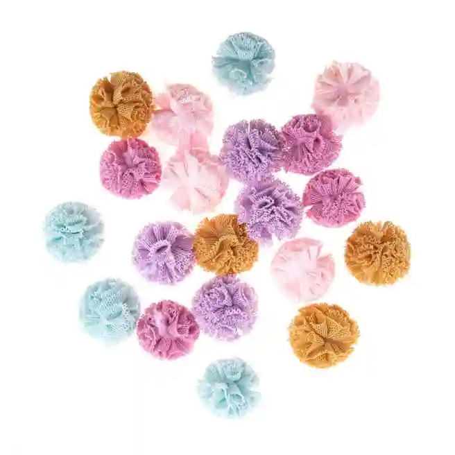 Pompoane pânză pentru decor 20 bucăți, mix, culori pastelate