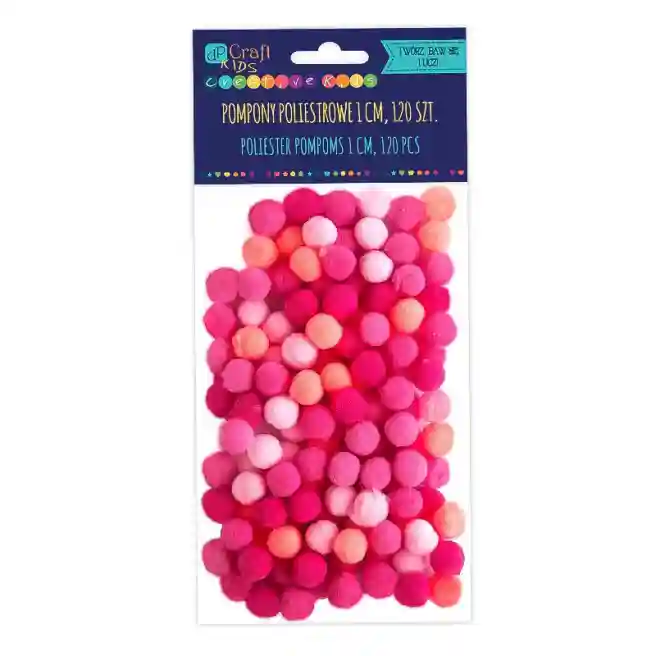Pompoane pentru decor 1cm mix roz 120buc.