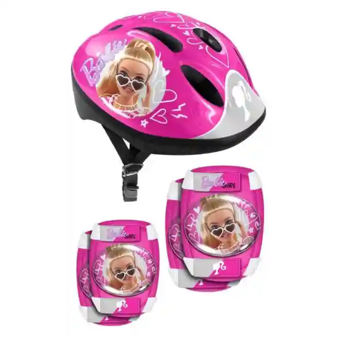 Set BARBIE (cască + coatiere și genunchiere), cod 49603