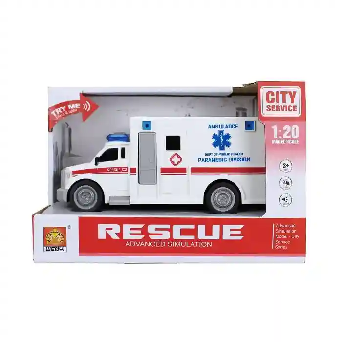 Mașină cu inerție "Ambulance" 1:20 (lumină / sunet), cod 858888