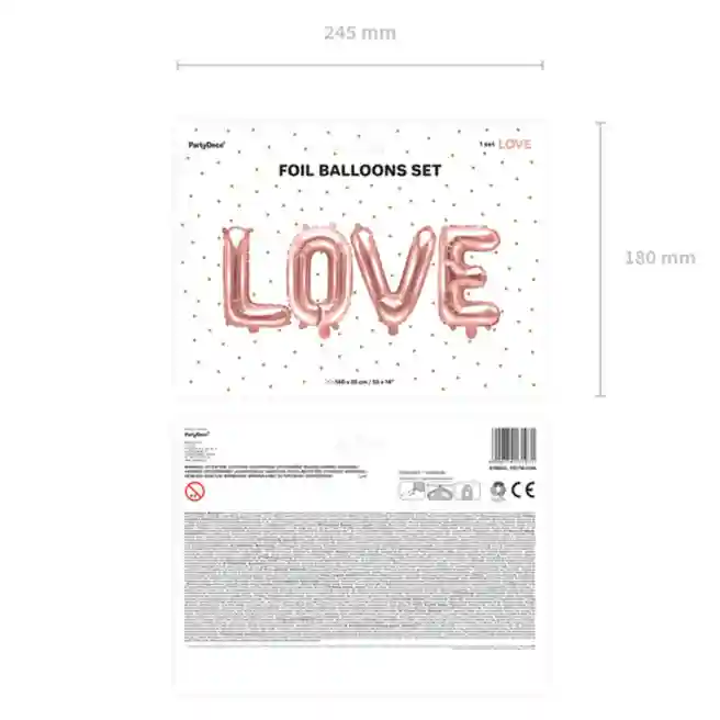 Шар фольгированный LOVE, розовое золото AIR
