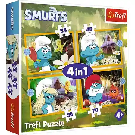 Пазлы  "4в1" - Life in the Smurf Village / The Smurfs, код 61933