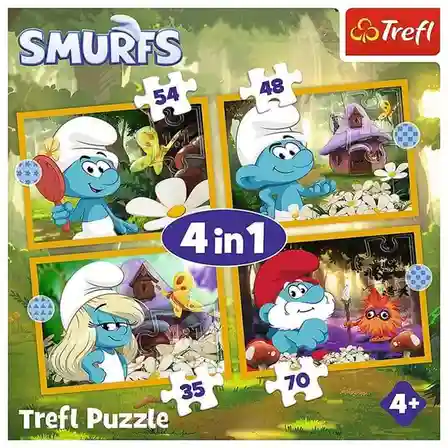 Пазлы  "4в1" - Life in the Smurf Village / The Smurfs, код 61933