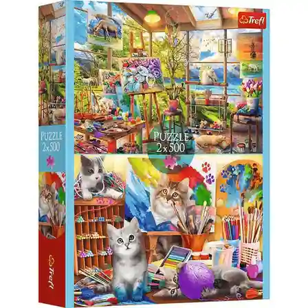 Puzzle "2x500" - Artă picturii, cod 61938