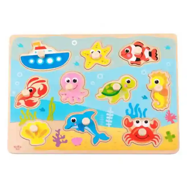 Puzzle din lemn „Animale Acvatice”, cod 57295