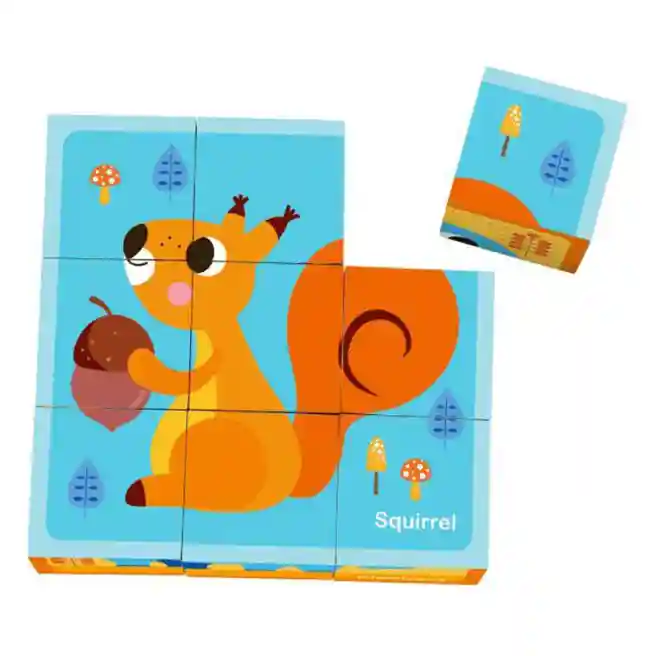 Cub din lemn cu animale, cod 57300