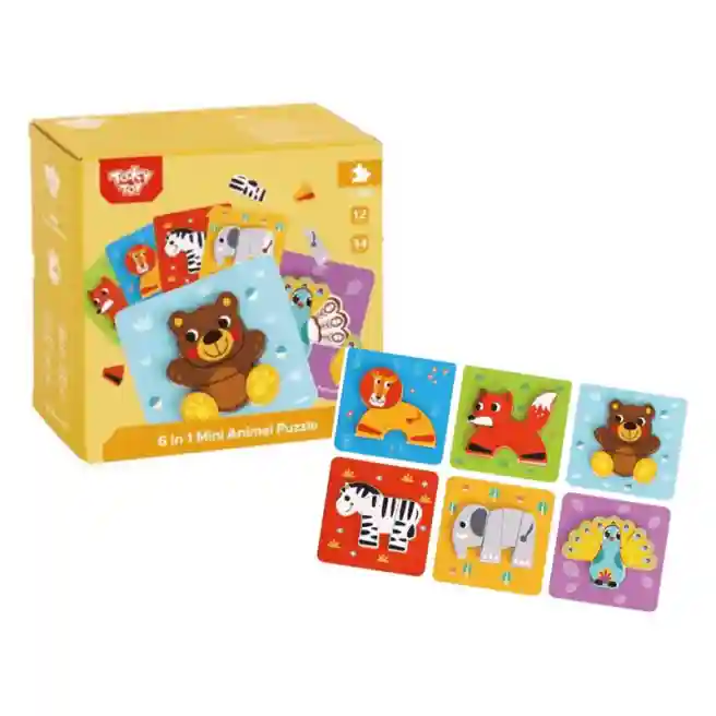 Set de puzzle din lemn 6 în 1, cod 57376