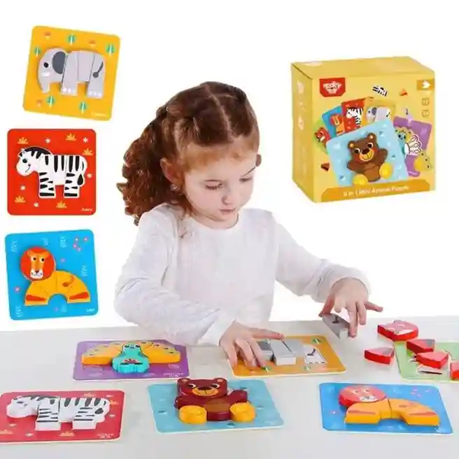 Set de puzzle din lemn 6 în 1, cod 57376