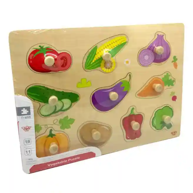 Puzzle din lemn în ramă Legume, cod 57214