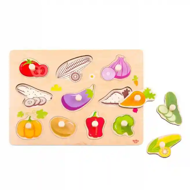 Puzzle din lemn în ramă Legume, cod 57214