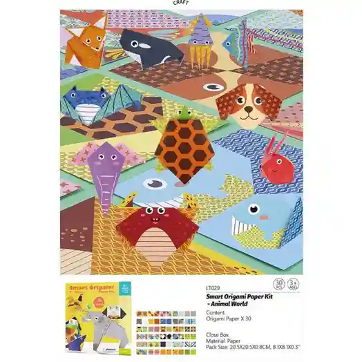 Set origami, Lumea animalelor, 30 modele
