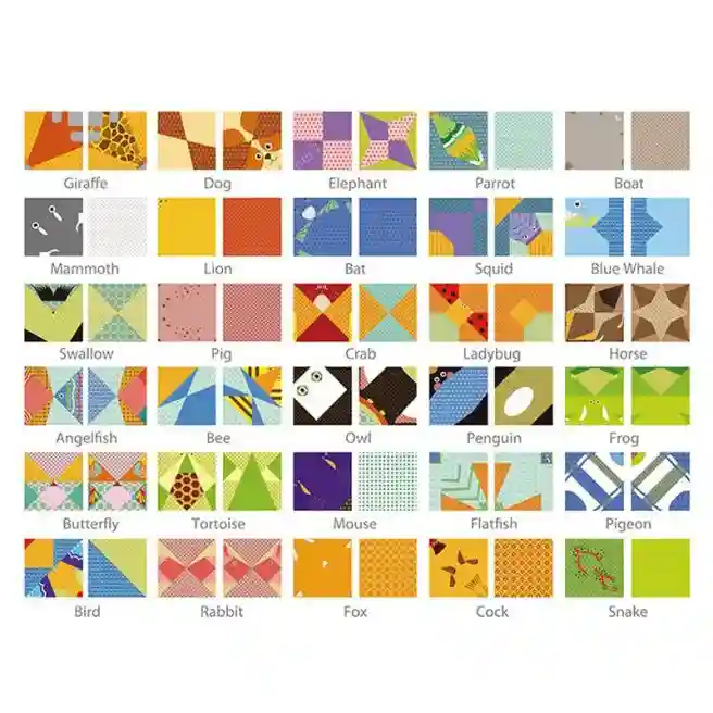 Set origami, Lumea animalelor, 30 modele