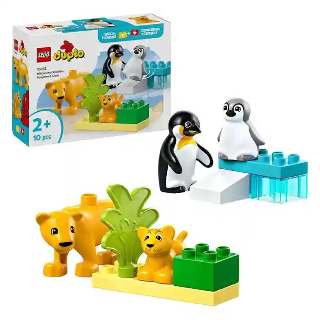 Constructor LEGO DUPLO Familii de animale sălbatice: pinguini și lei, art. 10442