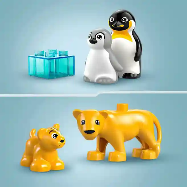 Constructor LEGO DUPLO Familii de animale sălbatice: pinguini și lei, art. 10442