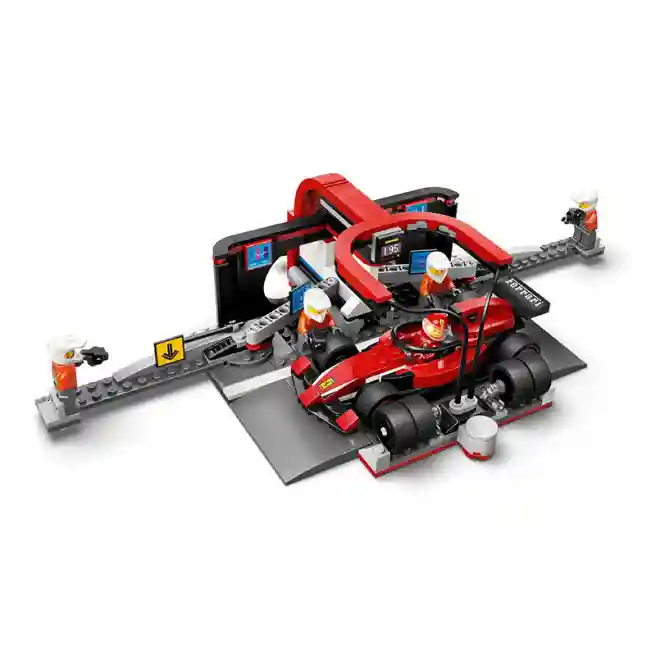 Constructor LEGO City F1 Pit Stop și echipa Pit Stop cu mașina Ferrari, art. 60443