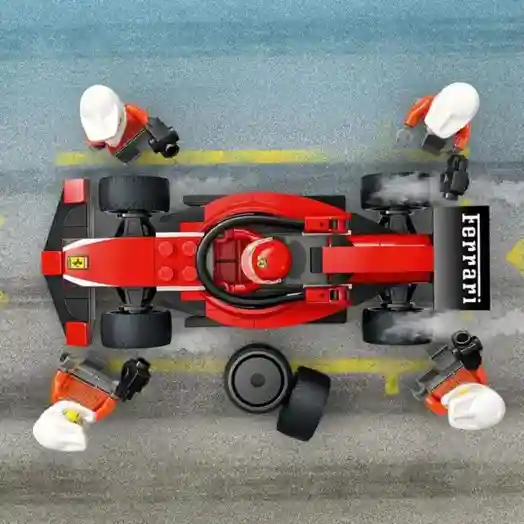Constructor LEGO City F1 Pit Stop și echipa Pit Stop cu mașina Ferrari, art. 60443