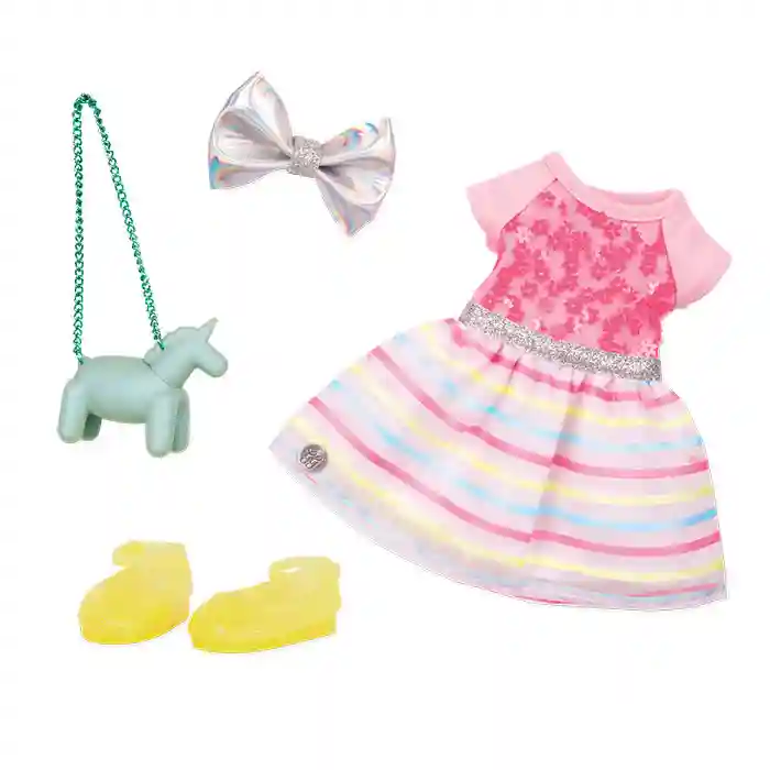 Set îmbrăcăminte Glitter Girls 35 cm Rochie în dungi, cod 61755