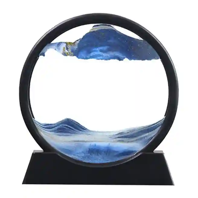 Cadru 3d cu nisip în mișcare, 26x27x4,5 cm - albastru deschis
