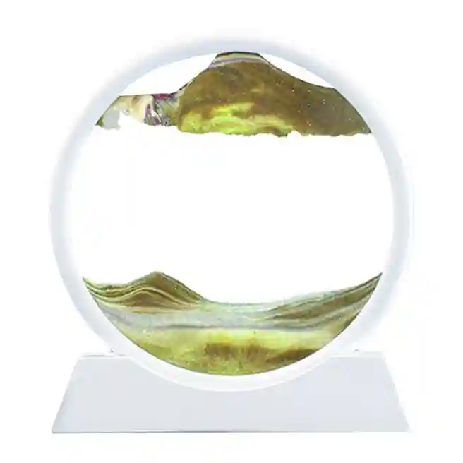 Cadru 3d cu nisip în mișcare, 26х27х4,5 cm, culoarea galbenă