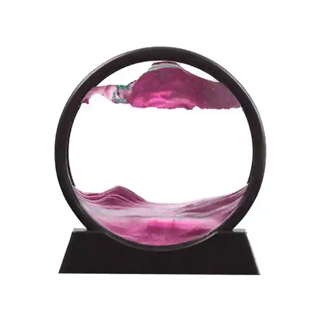 Cadru 3d cu nisip în mișcare, 15x16x3,5 cm - culoare roz
