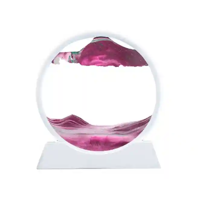 Cadru 3d cu nisip în mișcare, 15x16x3,5 cm - culoare roz