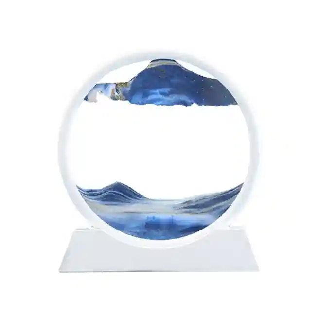 Cadru 3d cu nisip în mișcare, 15х16х3,5 cm, culoare albastru deschis